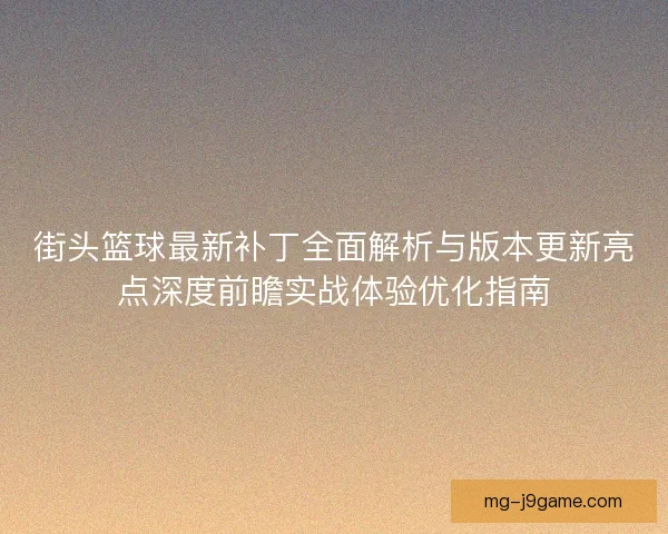 街头篮球最新补丁全面解析与版本更新亮点深度前瞻实战体验优化指南
